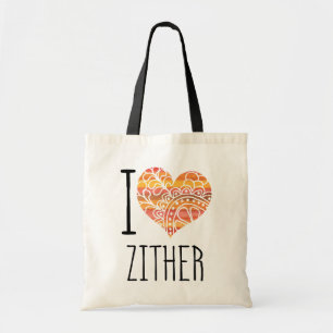 Tote Bag J'aime Zthare Orange Mandala Heart