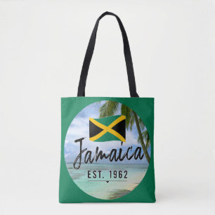 Tote Bag "Jamaïque Est. Plage De 1962 Avec Drapeau Jamaïcai