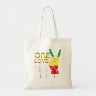 Tote Bag Jamaïque One Love Reggae Caribbean Music Pride Fla