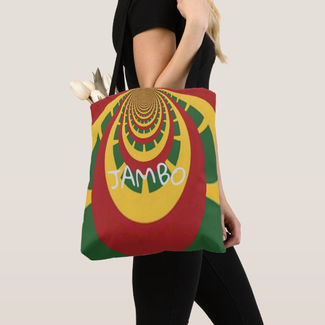 Tote Bag Jambo Hakuna Matata Jamaïque Rasta Couleurs Épaule (De près)