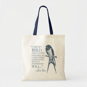Tote Bag Jane Eyre - Je ne suis pas un oiseau - hirondelle