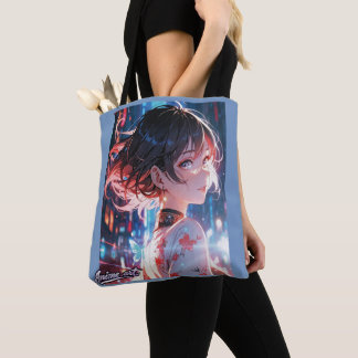 Tote Bag Japanese Cyberpunk Anime Girl Poster | Neon City