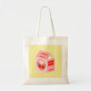 Tote Bag Japanese Style Kawaii Strawberry Milk