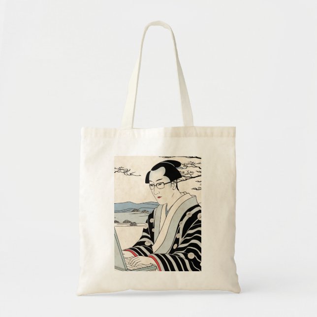 Tote Bag Japanese Ukiyoe Style Kimono Modern Office Worker (Devant)