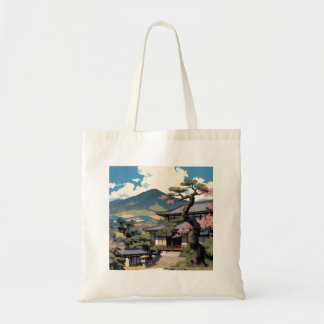 Tote Bag Japonais – Paysage Traditionnel & Temple Tragetasche