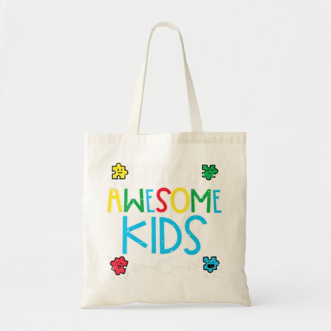 Tote Bag J'Apprends À Des Enfants Awesome Enseignant Sensib (Devant)