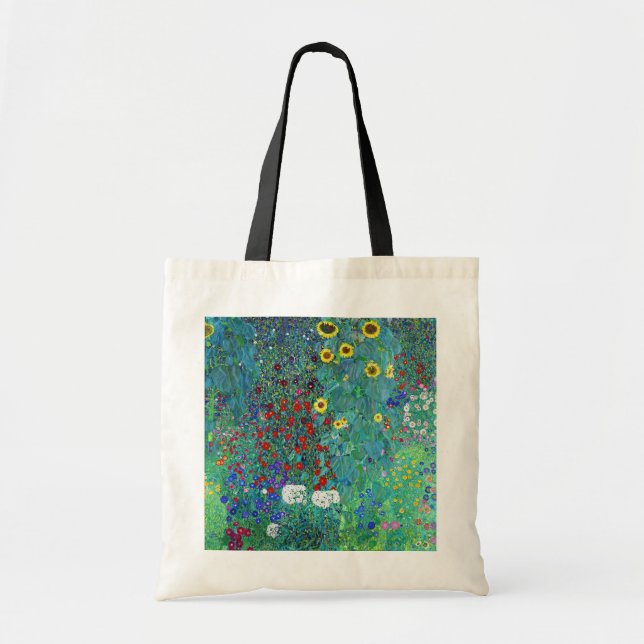 Tote Bag Jardin agricole avec tournesols, Gustav Klimt (Devant)