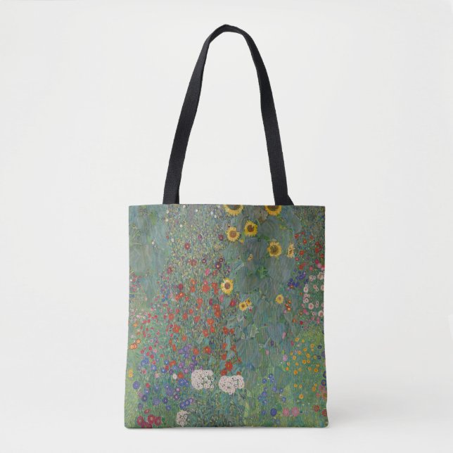 Tote Bag Jardin agricole Tournesols par Gustav Klimt Peintu (Devant)