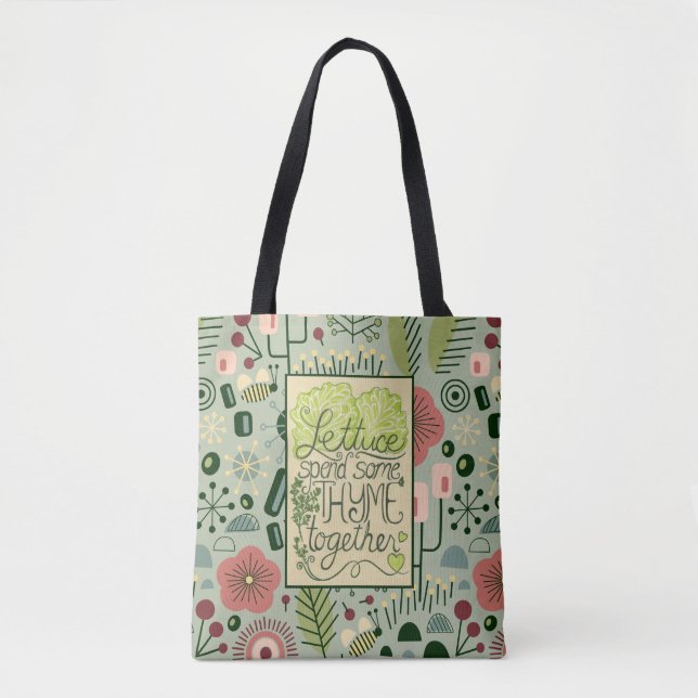 Tote Bag Jardin atomique de laitue et thym Fourre-tout (Devant)