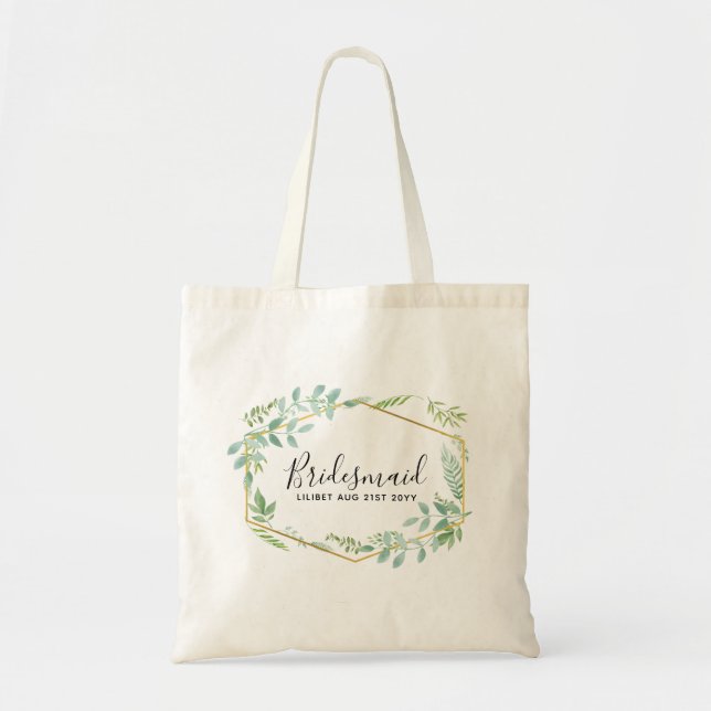 Tote Bag Jardin botanique Feuille Mariage de verdure (Devant)