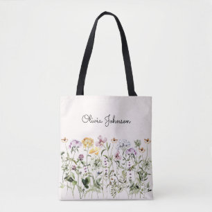 Tote Bag Jardin de fleurs sauvages personnalisé