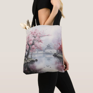 Tote Bag Jardin de Sakura fleuri traditionnel