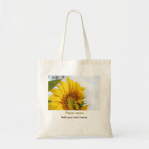 Tote Bag Jardin de tournesol jaune ajouter photo nom du tex