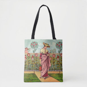 Tote Bag Jardin Fleurir Femme Art Antique