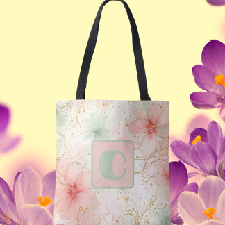 Tote Bag Jardin floral d'aquarelle printanière