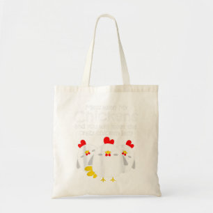 Tote Bag Jardin Fou Poulet Lady Femme Fermière Cadeau