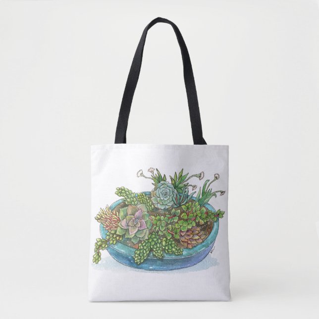 Tote Bag Jardin rond Succulent (Devant)