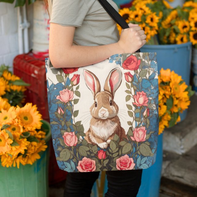 Tote Bag Jardin Rose Brown Bunny (Créateur téléchargé)