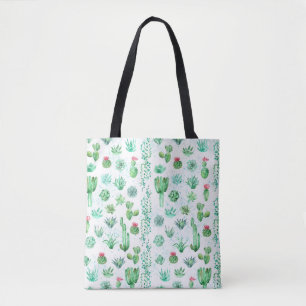 Tote Bag Jardin Succulent : Aquarelle Arrière - plan sans c