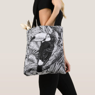 Tote Bag Jardin tropical toucan