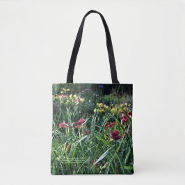 Tote Bag Jardins de Daylily de Reblooming de jour pluvieux