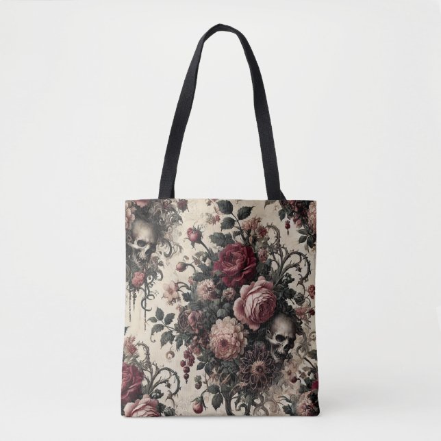Tote Bag Jardins suspendus de l'Arcane - Floral gothique (Devant)