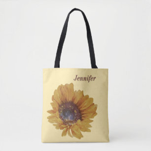 Tote Bag Jaune Beurre aquarelle Tournesol Nommé