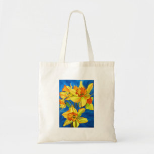 Tote Bag Jaune Daffodique narcisse fleurs aquarelle art