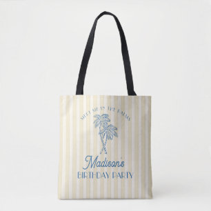 Tote Bag Jaune Palm Springs Pastel Beach Anniversaire Party