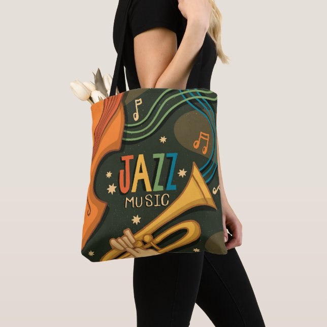 Tote Bag Jazz Thème Musique Nouvelle-Orléans (De près)