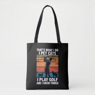 Tote Bag Je Caresse Des Chats Jouent Au Golf & Connaissent