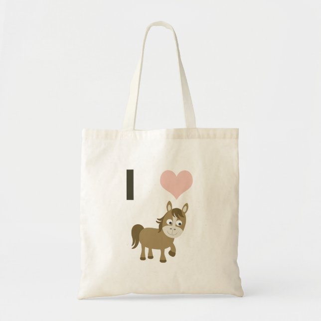 Tote Bag Je coeur les chevaux (Devant)