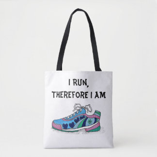 Tote Bag Je cours, par conséquent je suis, Fourre-tout