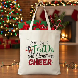 Tote Bag Je cours sur la foi et la fête de Noël