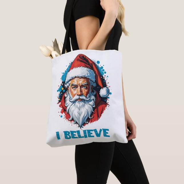 Tote Bag Je crois en le style Graffiti du Père Noël (De près)