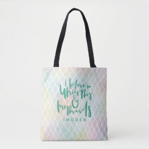 TOTE BAG JE CROIS EN UNICORNES ET MERMSIDA