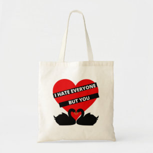 Tote Bag Je Déteste Tout Le Monde, Mais Toi, Noir