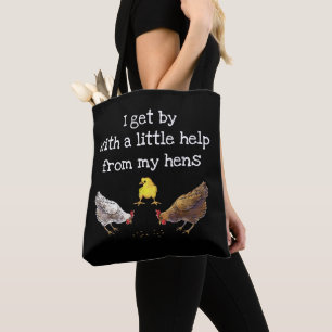 Tote Bag Je m'en sors avec un peu d'aide de mes poules 2