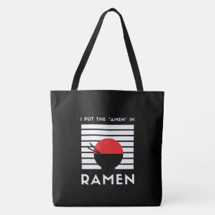 Tote Bag Je Mets Le « Amen » Dans Le Ramen Drôle En Noir