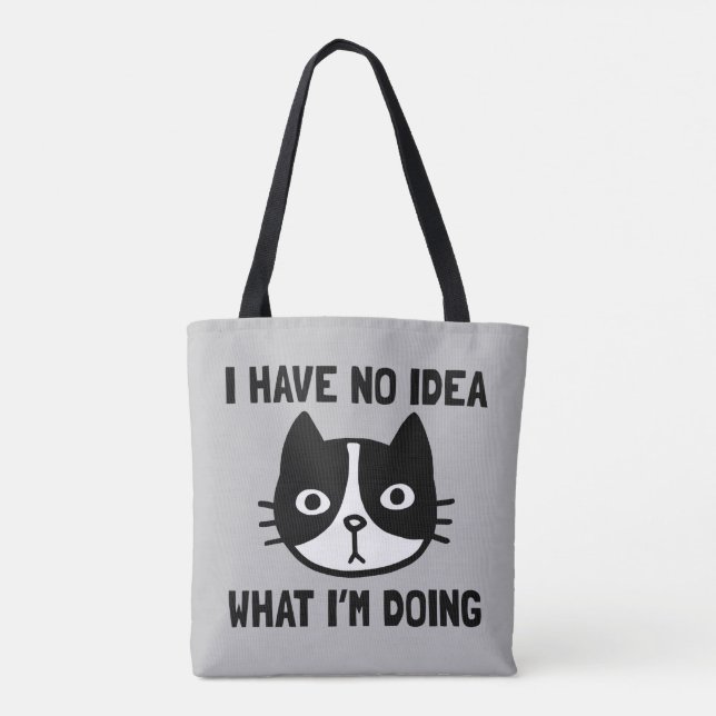 Tote Bag Je n'ai aucune idée de ce que je fais Chat (Dos)
