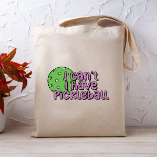 Tote Bag Je ne peux pas, j'ai du pickleball   Violet et ver