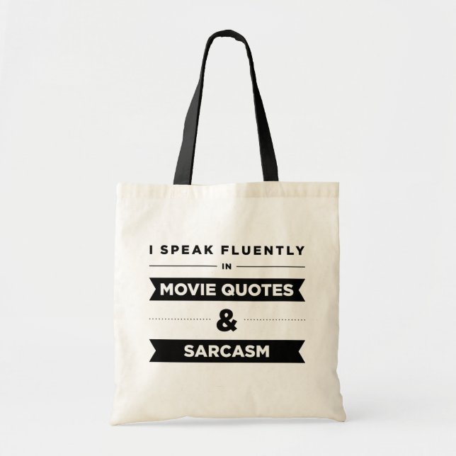 Tote Bag Je parle couramment dans des citations et le (Devant)