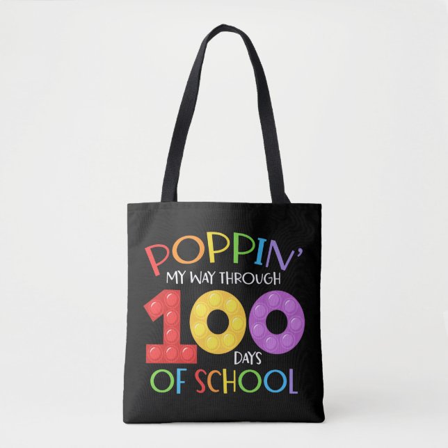 Tote Bag Je passe 100 jours à l'école (Devant)