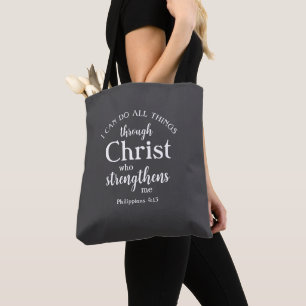 Tote Bag Je Peux Faire Tout Cadeau chrétien personnalisé