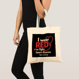 Tote Bag Je porte du rouge pour lutter contre les maladies 