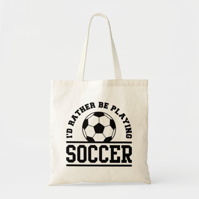 Tote Bag Je préfère jouer au football (Devant)