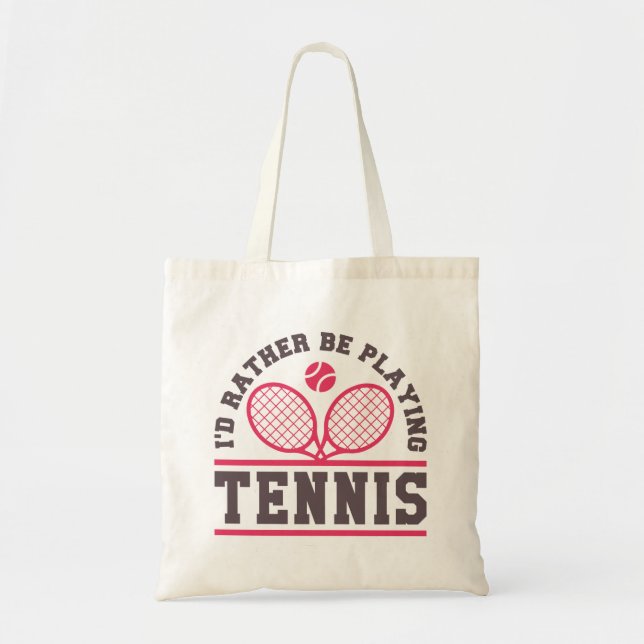 Tote Bag Je préfère jouer au tennis (Devant)