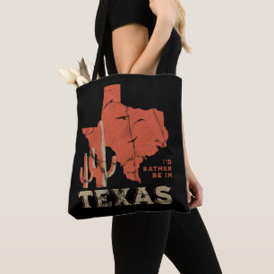 Tote Bag Je préférerais être au Texas – Fierté de l'État oc