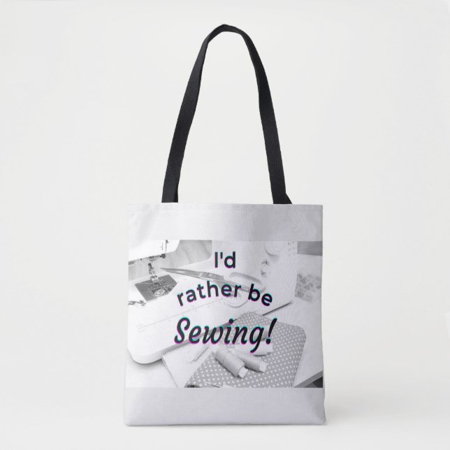 Tote Bag Je préférerais être cousu (Devant)