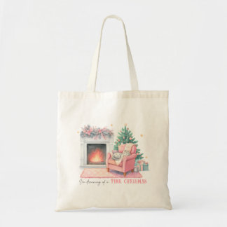 Tote Bag Je rêve d'un Noël rose